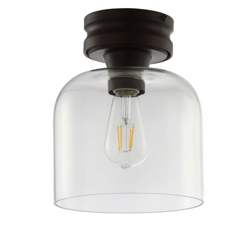 Domenic 7.75" Metal/Glass LED Flush Mount - JONATHAN Y